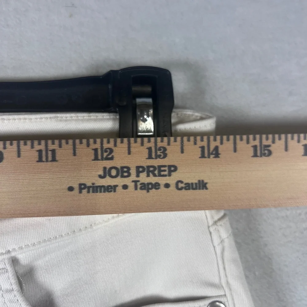 Lauren Conrad High Rise Straight Leg Jeans Cream Off White Size 6 Cotton Stretch